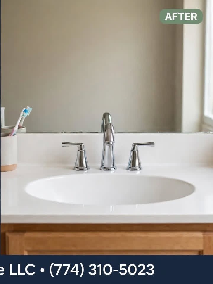 After: Bathroom sink & mirror — streak-free shine by MD Cleaning Services LLC