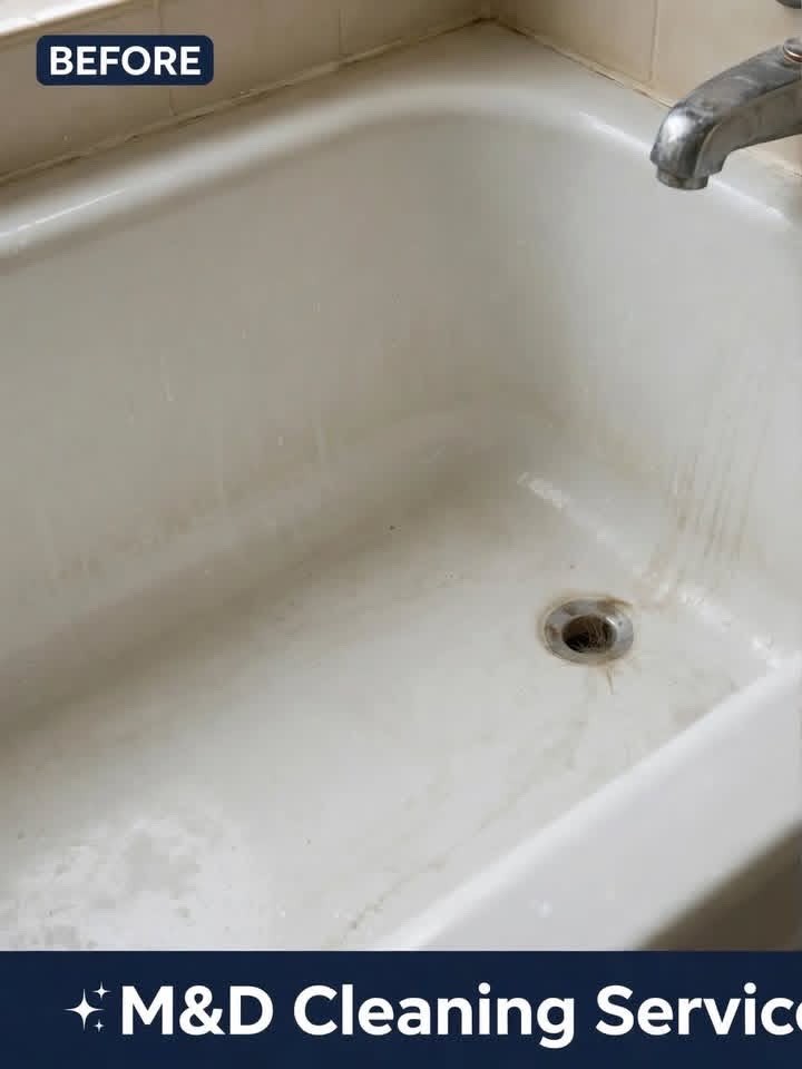 Before: Bathtub — scrubbed & stain-free by MD Cleaning Services LLC