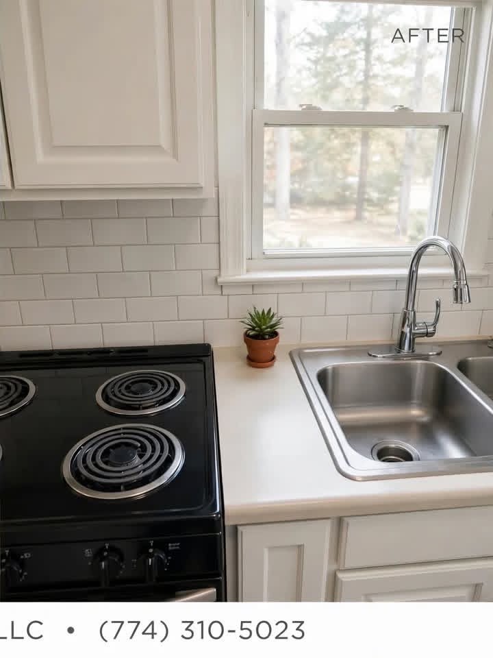 After: Kitchen — counters & sink spotless by MD Cleaning Services LLC