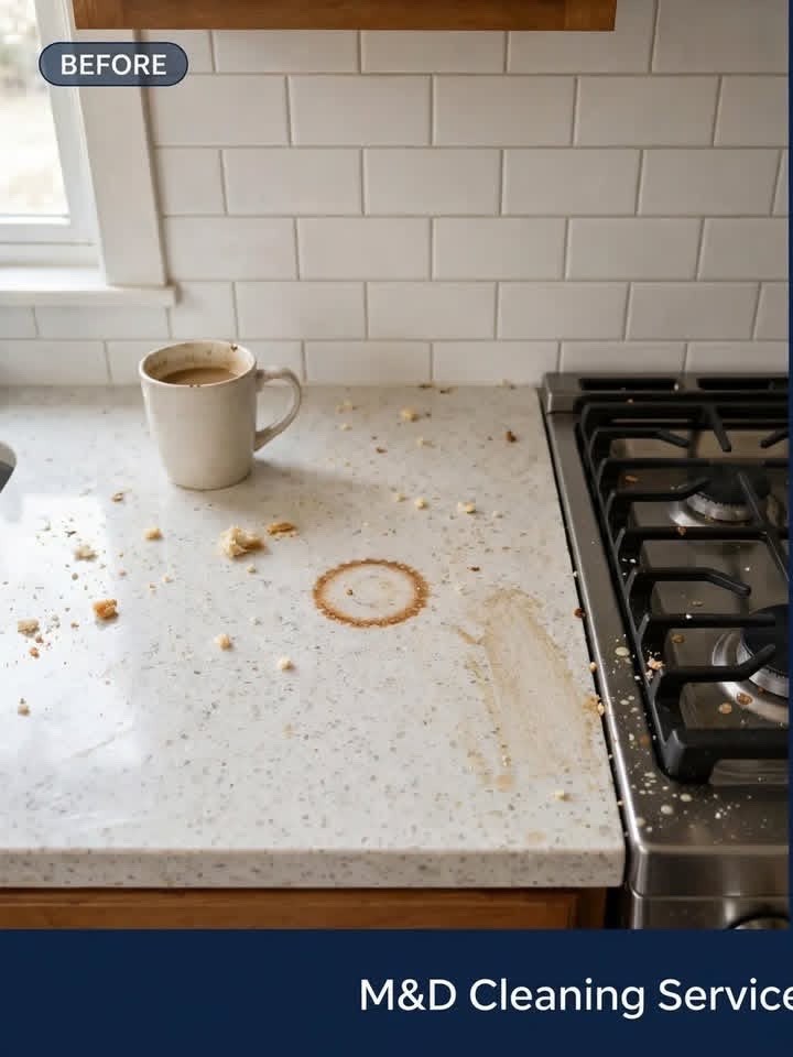 Before: Kitchen counter — crumb & stain free by MD Cleaning Services LLC